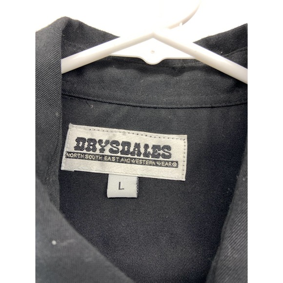 Drysdales Cowboy Collared Snap Front Shirt Blue Black Color Size L - Picture 3 of 7